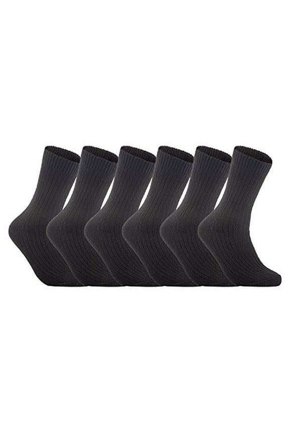 Womens 6 Pairs Knitted Wool Socks One Size 7-10