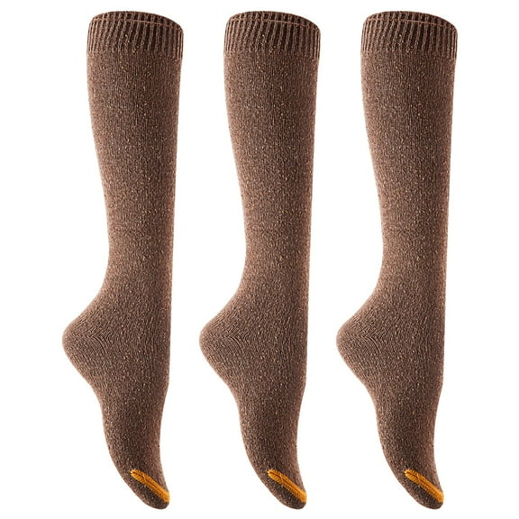 Lian Lifestyle Awesome Women's 3 Pairs Knee High Cotton Socks, Breathable, Fancy and Cozy Size 2.5-7 L158212(Coffee)