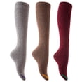 thumbnail image 1 of Lian Lifestyle Gorgeous Big Girls & Women 3 Pairs Knee High Cotton Socks. Extra Comfy w/a Stunning Range of Colors Size 2.5-7 LBG158212-3pGreyCofWine, 1 of 9