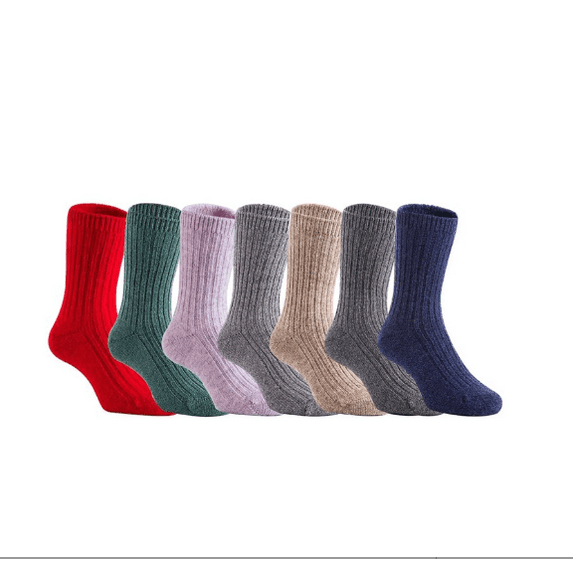 Lian Style 6 Pairs Children Wool Blend Crew Socks Size 6M-2Y Boy Random Color
