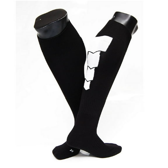 Lian Style Big Girl's 1 Pair Knee-high Athletic Sports Socks 0025 M(Black w/ White Stripes)