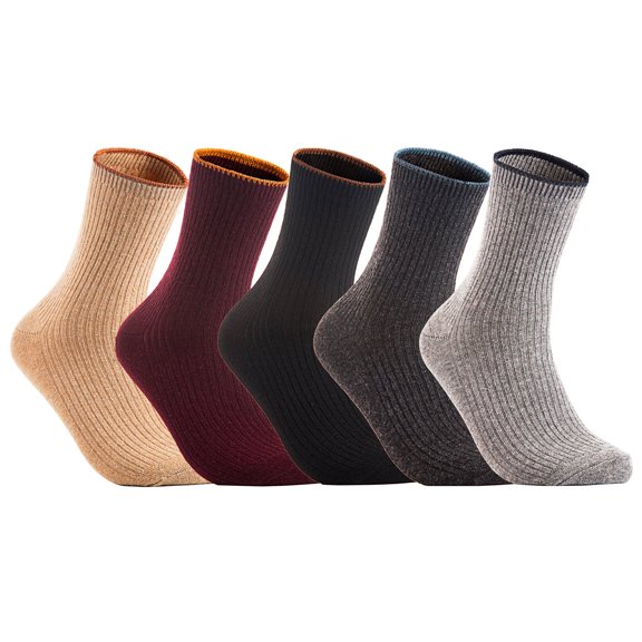 Lian Style Big Girl's 4 Pairs Socks Solid Color Size L/XL Random Color