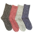 thumbnail image 1 of Lian Style Big Girl's Women's 4 Pairs Pack Fashion Soft Cotton Crew Socks Size 6-9 HR1614-4P-05Wine, 1 of 4
