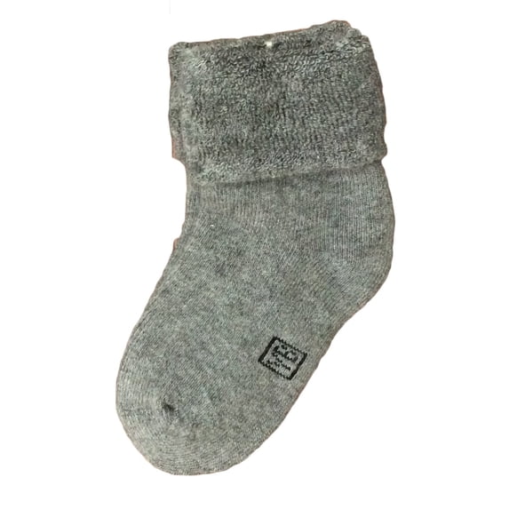 Lian Style Children's 1 Pair Wool blend Crew Socks Plain Color 12M-24M Grey