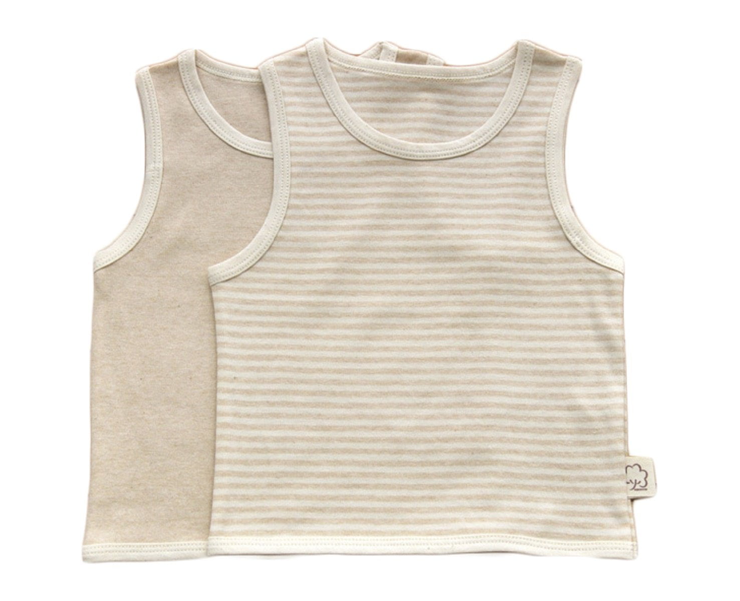 Lian Style Infant Baby's 1 PK Organic Cotton Undershirt Tank Beige