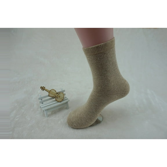 Lian Style Men's 4 Pairs Extra Thick Socks Diamond Size 9-11(Beige)