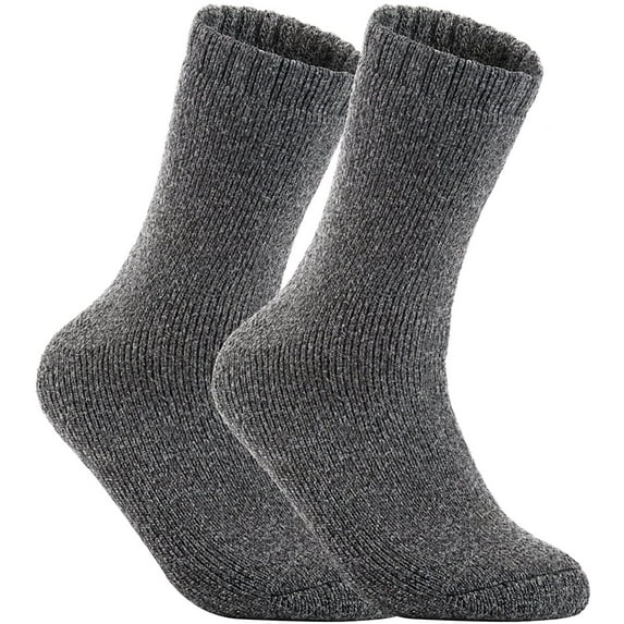 Lian Style Men's 6 Pairs Extra Thick Socks Plain Color Size 9-11Dark Gray
