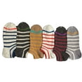 thumbnail image 1 of Lian Style Men's 6 Pairs Pack Low Cut Cotton Socks Striped Size 8-10, 1 of 3