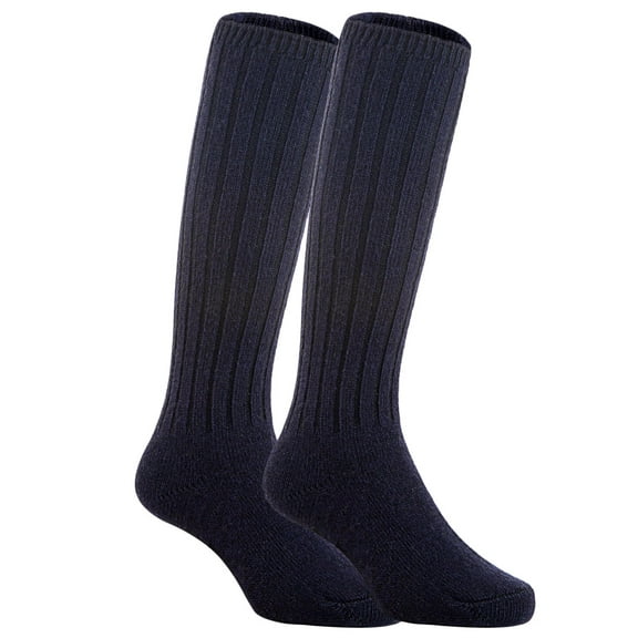 Lian Style Unisex Baby Children 4 Pairs Knee-high Wool Boot Blend Boot Socks Size 2-4Y(Navy)