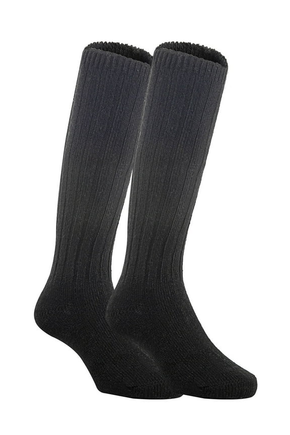 Lian Style Unisex Baby Children 4 Pairs Knee-high Wool Boot Blend Boot Socks Size 4-6Y(Black)