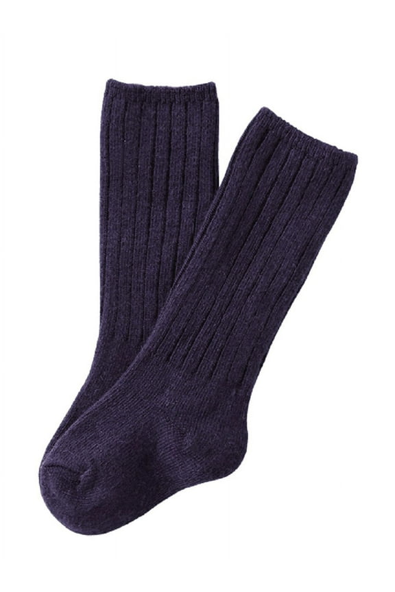 Lian Style Unisex Baby Children 4 Pairs Knee-high Wool Boot Blend Boot Socks Size 4-6Y(Purple)