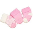 thumbnail image 1 of Lian Style Unisex Children 3 Pairs Pack Combed Cotton Crew Socks 12M-24MPink, 1 of 1