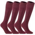 thumbnail image 1 of Lian Style Women's 4 Pair Knee-high Wool Boot Socks Size 7-9 (Wine), 1 of 3