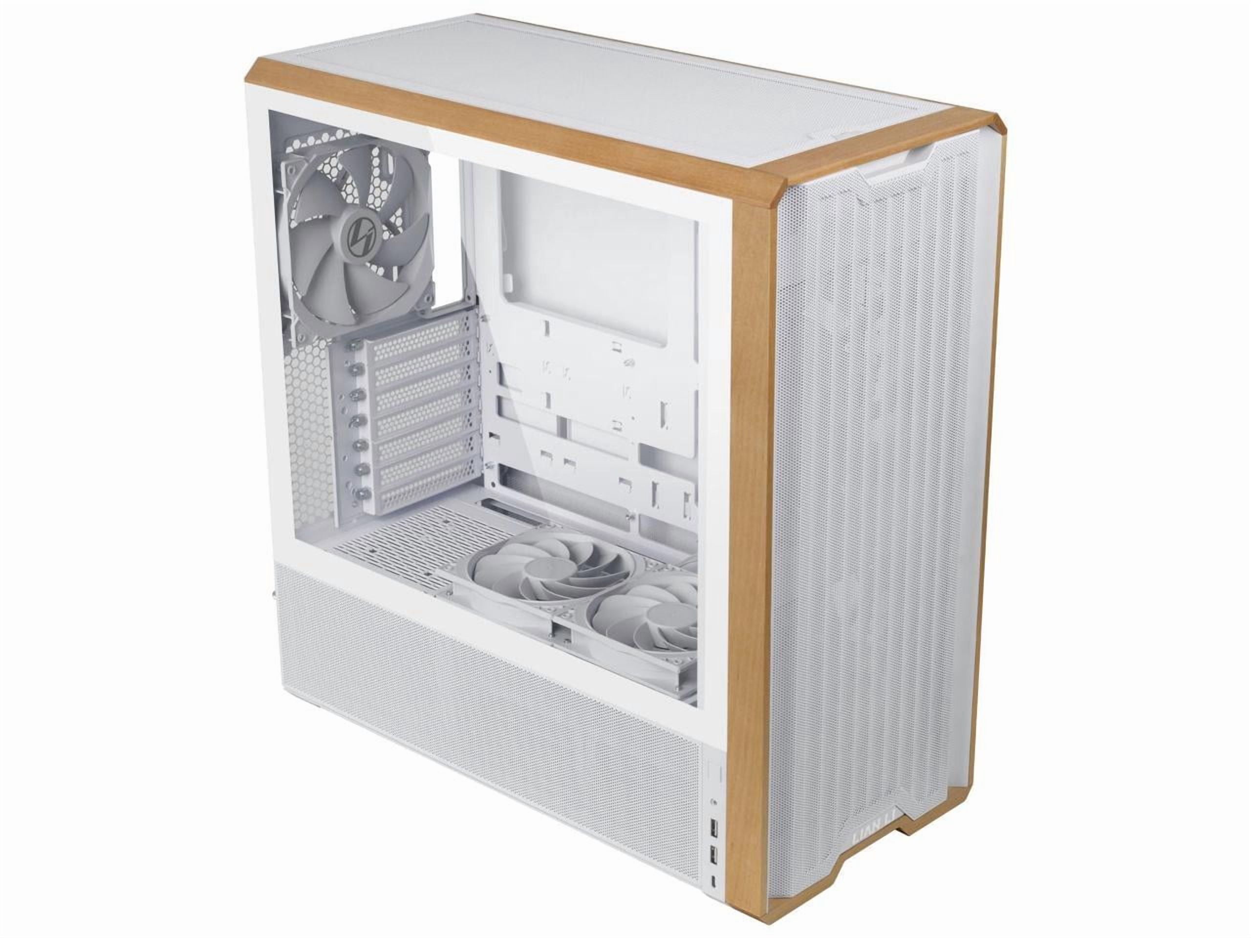 Lian Li LAN217W LANCOOL 217 Walnut Wood ATX Mid Tower Case White