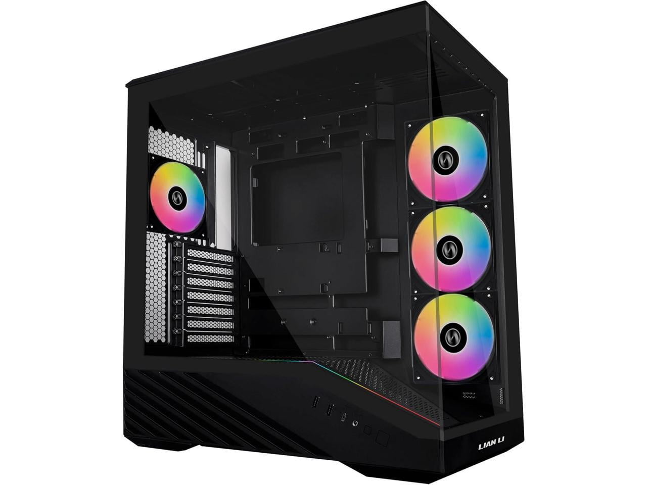 Lian-Li V100RX 4 x 120 mm ARGB PWM Optimized Airflow Fans Mid Tower Case - Black