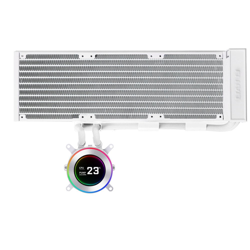 Lian Li Hydroshift II 360 Liquid CPU Cooler - Flexible Slide-Tube Clamp Coolant Pathway - 2.1 IPS LCD Screen - 3 Control Mode - Fits Most PC Fans - LGA 1851/1700, AMD AM5/AM4 - Black (HS2LCD36W)