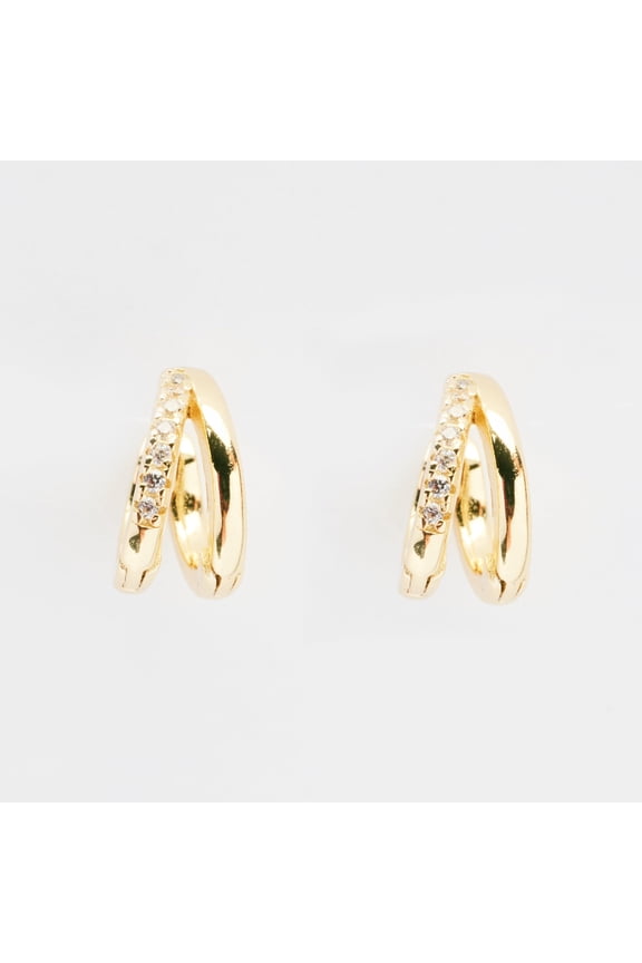 Liana Gold Double Hoop Huggie Earrings