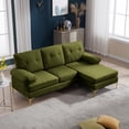 thumbnail image 1 of LiangFu L-Shaped 3-SeaterCouch ,SofaConvertible Sectional Sofa ,Modern Flannel Fabric , Suitable for Small Living Rooms, Green, 1 of 7