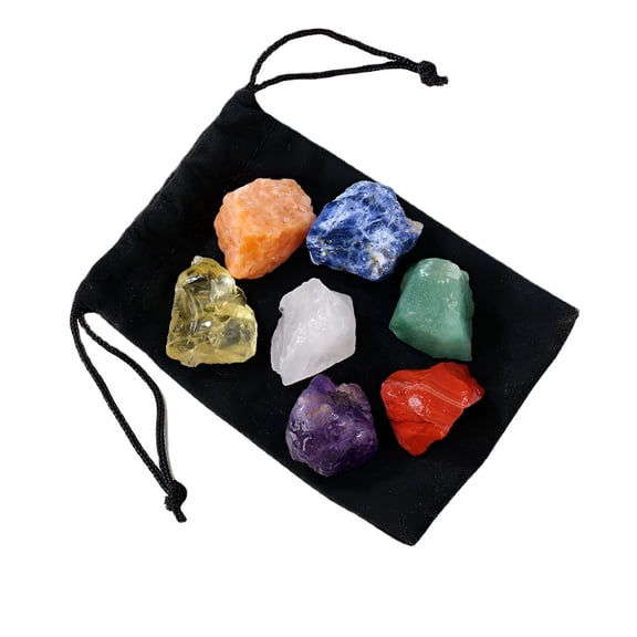 LiangJiang Crystal & Filling & Decoration-Crystal Natural 7 Color Chakara Crystal Set-Applicable to Bonsai & Vase & Fountain & Fish Tank & Home Decoration & Energy Guardian & Gift