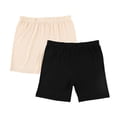 thumbnail image 1 of LiangRou Women's Ultra Thin Stretch Short Leggings Plain Black/Apricot S, 1 of 8