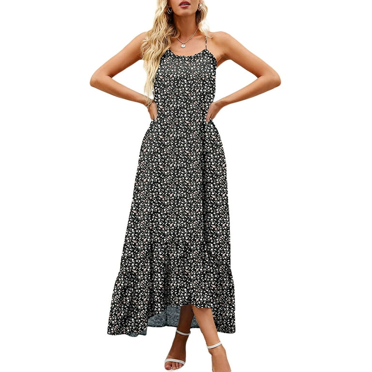Graphic Print Flowy High-Low Summer Dress Graphic Print Flowy High-Low Summer Dress