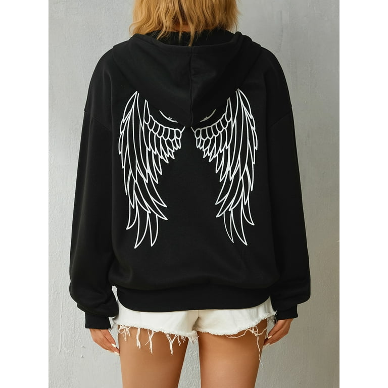 Hoodies with wings on the back outlet