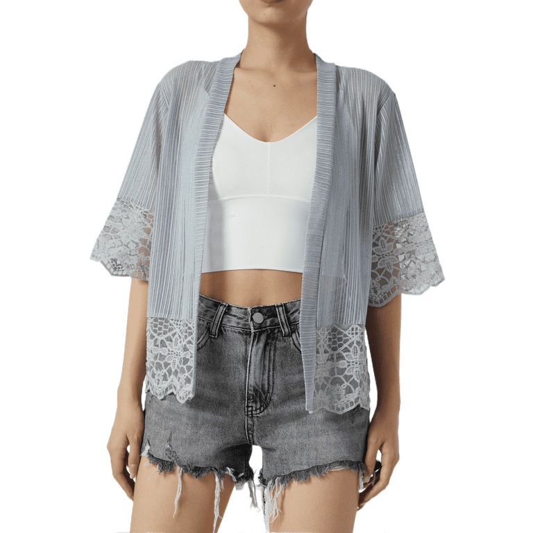 White sheer cardigan with cheap sleeves