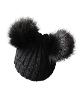 Carolilly Ball Cap Pom Poms Winter Hat For Women Girl ´s Hat Knitted  Beanies Cap Brand New Thick Female Cap 