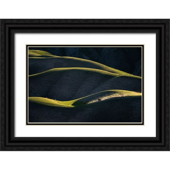 Liao, Yuhan 32x23 Black Ornate Wood Framed with Double Matting Museum Art Print Titled - HerdsmanS Life
