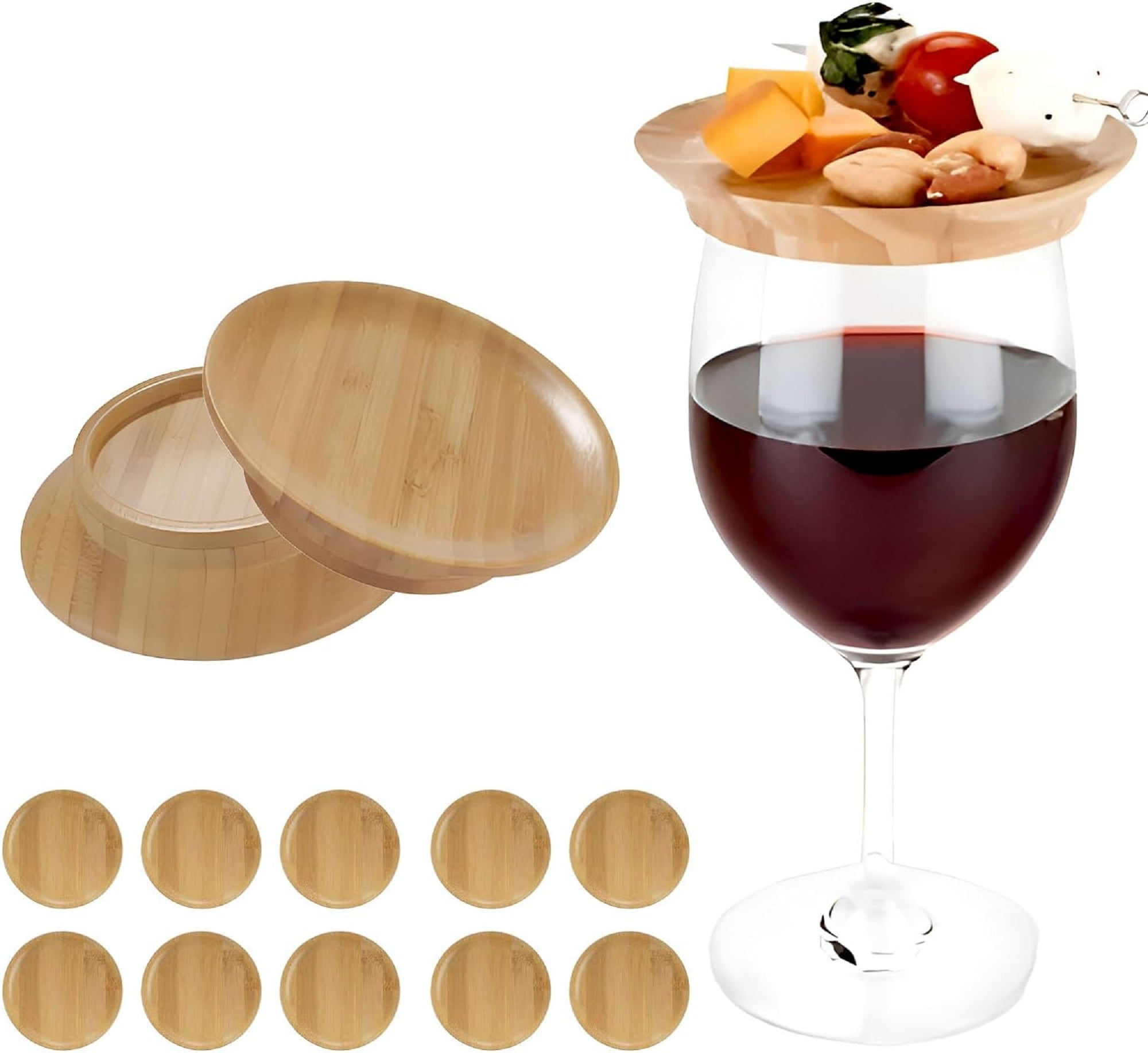 Liaosiiii Wine Glass Charcuterie Topper,Wine Glass Toppers Wine Glass Topper Coasters Appetizers