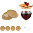 Liaosiiii Wine Glass Charcuterie Topper,Wine Glass Toppers Wine Toppers for Wine Glasses Bamboo