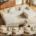 thumbnail image 1 of Liaroo 134.7" Sectional Sofa, Boneless Couch, U-Shaped Couches with Chaise No Assembly Required Modular Cloud Sofa for Living Room Apartment Theater Room, 1 of 12