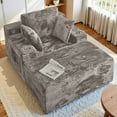thumbnail image 1 of Liaroo 67" Chaise Lounge Chair Indoor, Oversized Boneless Sofa Bed, Deep Seat Sleeper Couch Reading Chairs, Cloud Sofas Couches with Cup Holder & Side Pocket for Living Room, No Assembly Required, 1 of 11