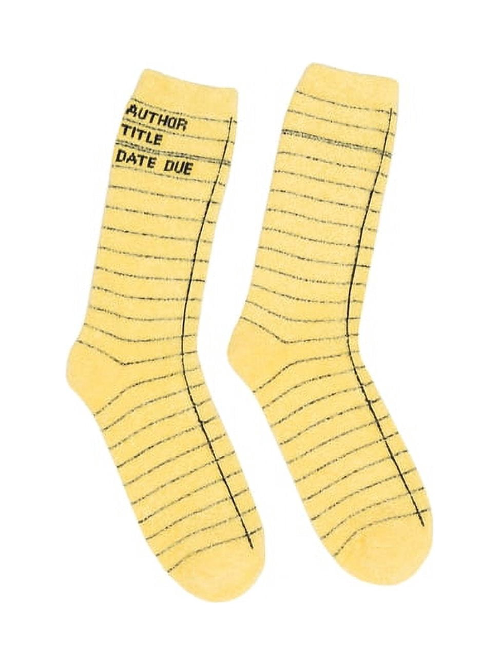 Out of Print Lib Card Yellow Cozy Sock SM (Other)