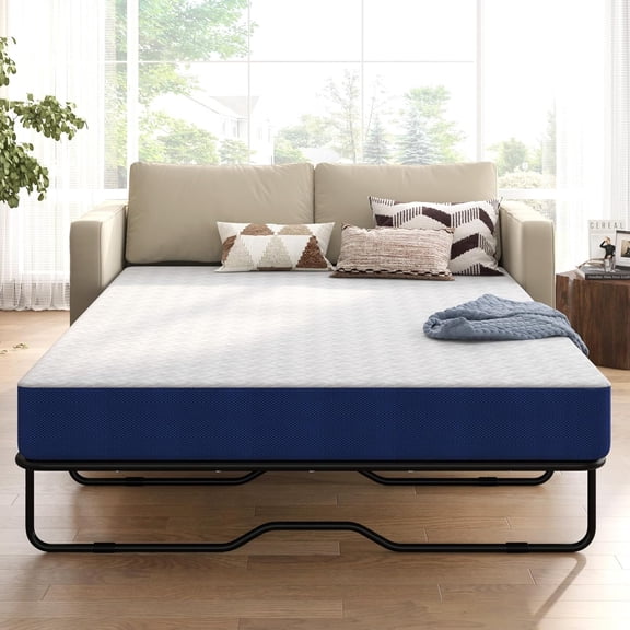 LibMal 4-Inch Memory Foam Sofa Bed Mattress Replacement Full Size, Pull Out Couch Mattress with Removable Washable Cover, CertiPUR-US Certified, Perfect for Trundle Beds, Sofa Bed & Guest Rooms