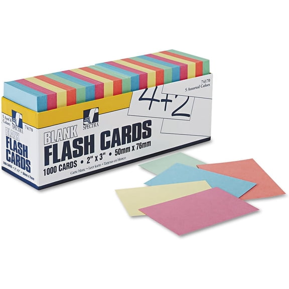 LibMal Blank Flash Card Dispenser Box Card Size 2'' x 3'' 1000 cards