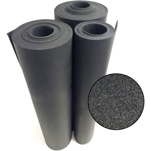 LibMal YounGG Recycled Flooring 1/4 in. x 4 ft. x 8 ft. - Black Rubber Mats