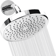Liba 6-inch High Pressure Shower Head, Chrome Plated Brass, Silicone Nozzles Spray