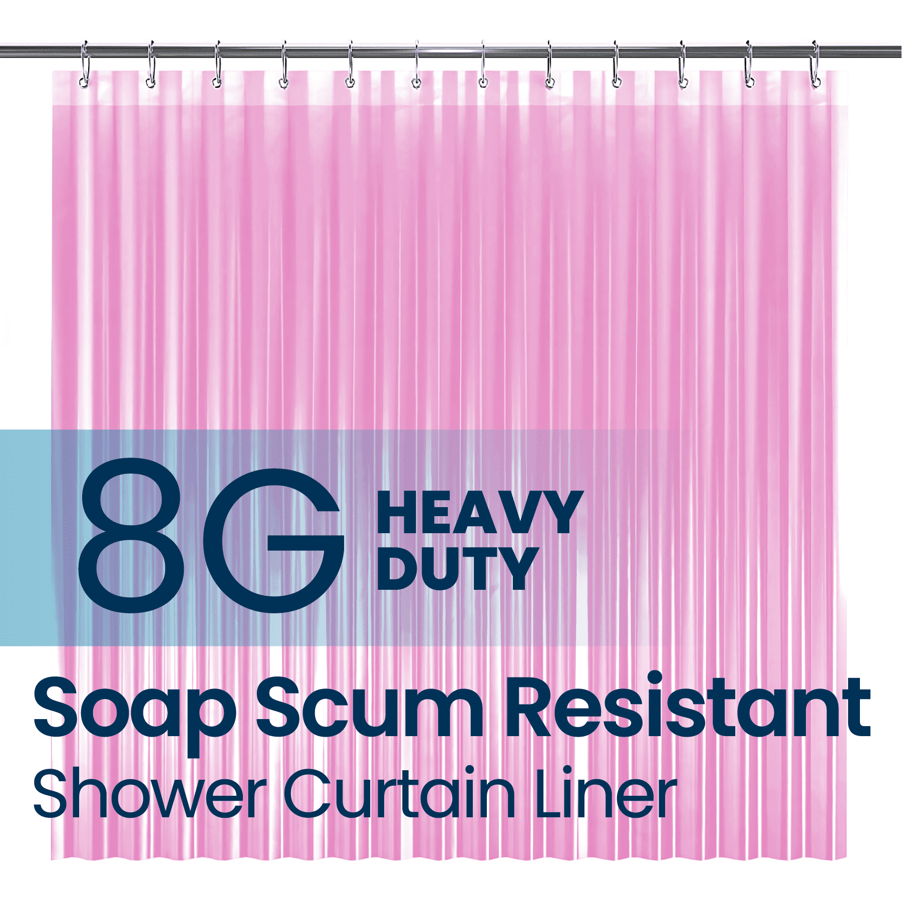 Liba 8 Gauge Bathroom Shower Stall Curtain Liner, Thoughtful Valentines