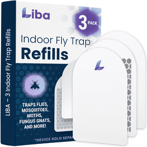 Liba Fly Trap Refills, Chemical-Free Glue Boards for Indoor Insect Control, 3