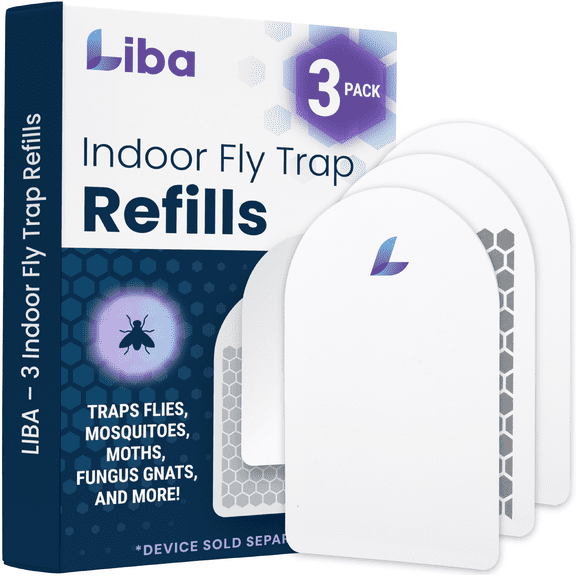 Liba Fly Trap Refills, Chemical-Free Glue Boards for Indoor Insect Control, 3