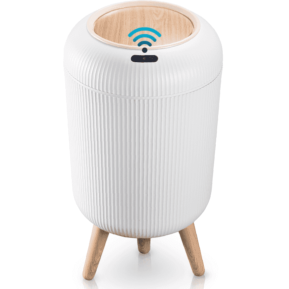 Liba Touchless Motion Sensor Trash Can, Waterproof for Kitchen & Bathroom, 2.6 Gallon, White – Gifts for Dad