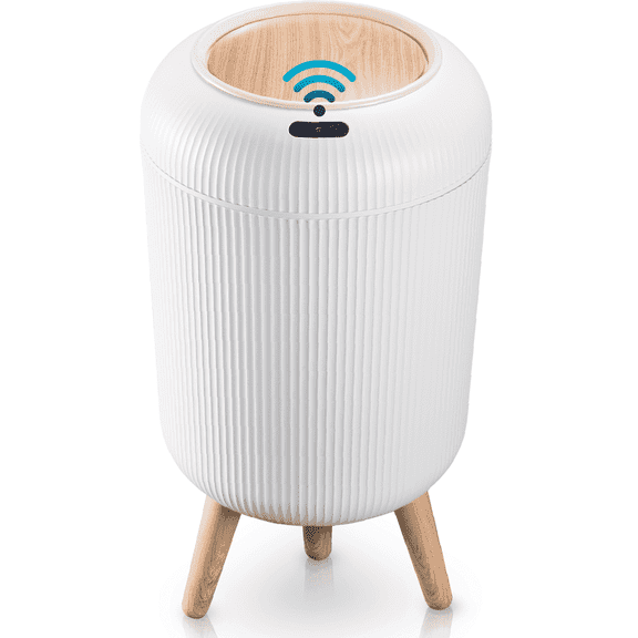 Liba Touchless Motion Sensor Trash Can, Waterproof for Kitchen & Bathroom, 2.6 Gallon, White – Gifts for Dad