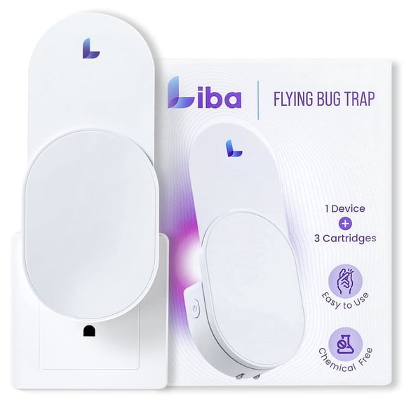 Liba Plug-In Electric Bug Zapper For Indoor Fly and Mosquito Control, Wall Mounted Design, 3 Sticky Refills