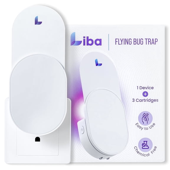 Liba Plug-In Electric Bug Zapper For Indoor Fly and Mosquito Control, Wall Mounted Design, 3 Sticky Refills