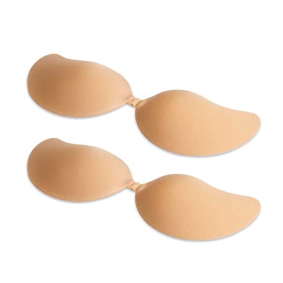 Liba Reusable Strapless Self Silicone Push-up Invisible Sticky Bra for Women, Size B, 2 Pack