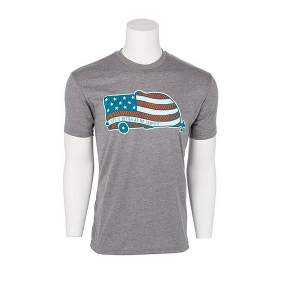 Libatc American Flag Camper T-Shirt - Medium