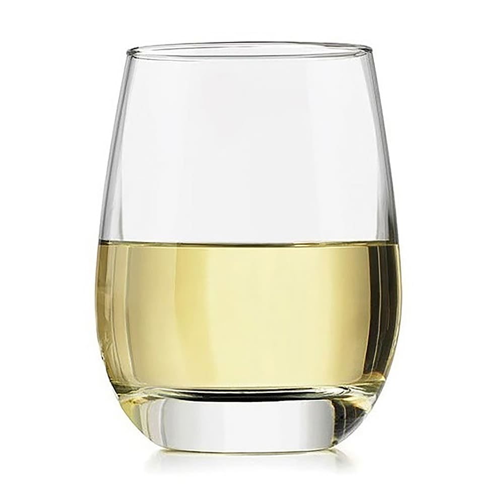 Clear Stemless Glasses Set, 15.25 Ounce, Set of 12