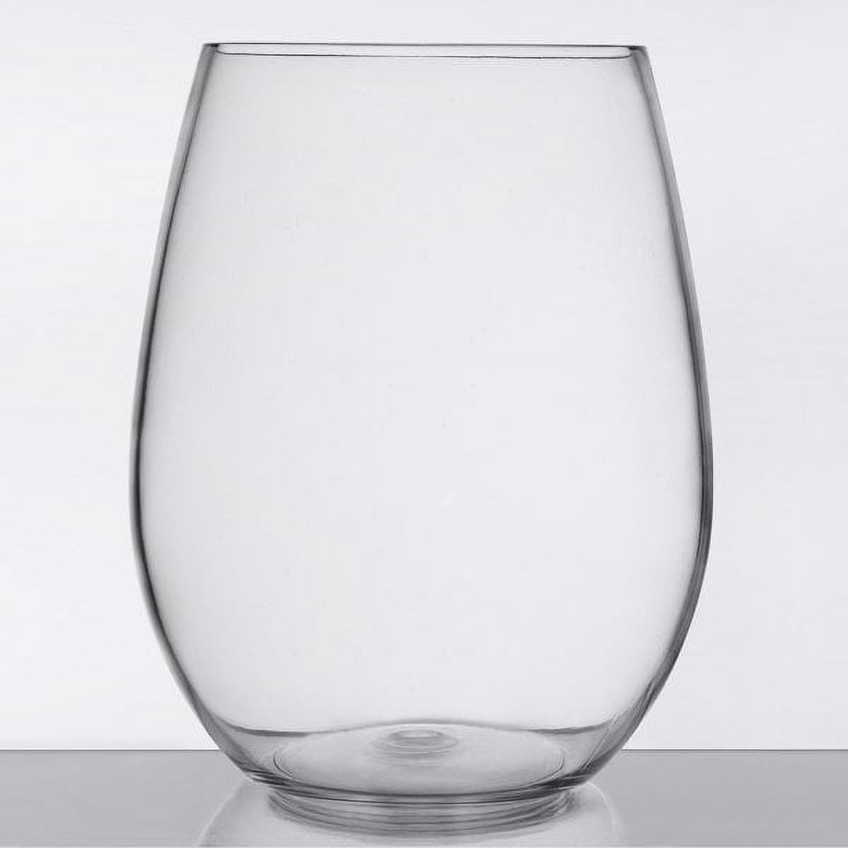 Visions 18 oz. Heavy Weight Clear Plastic Stemless Wine Glass - 64
