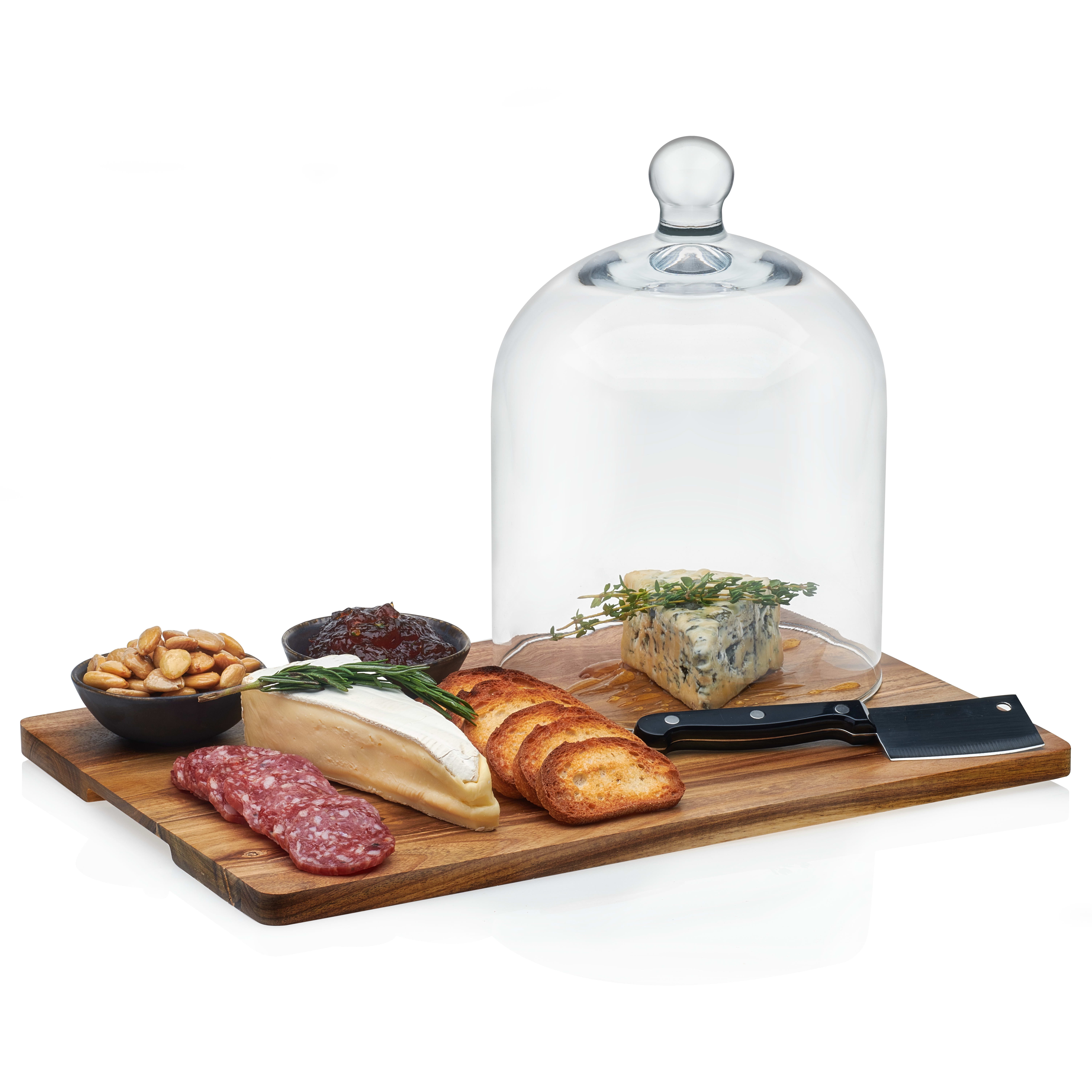 TB Home 4-pc Acacia Wood Cheese Serving Board with Cheese Tools
